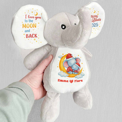 I Love You To The Moon And Back, Merry Christmas, Elephant and Stars