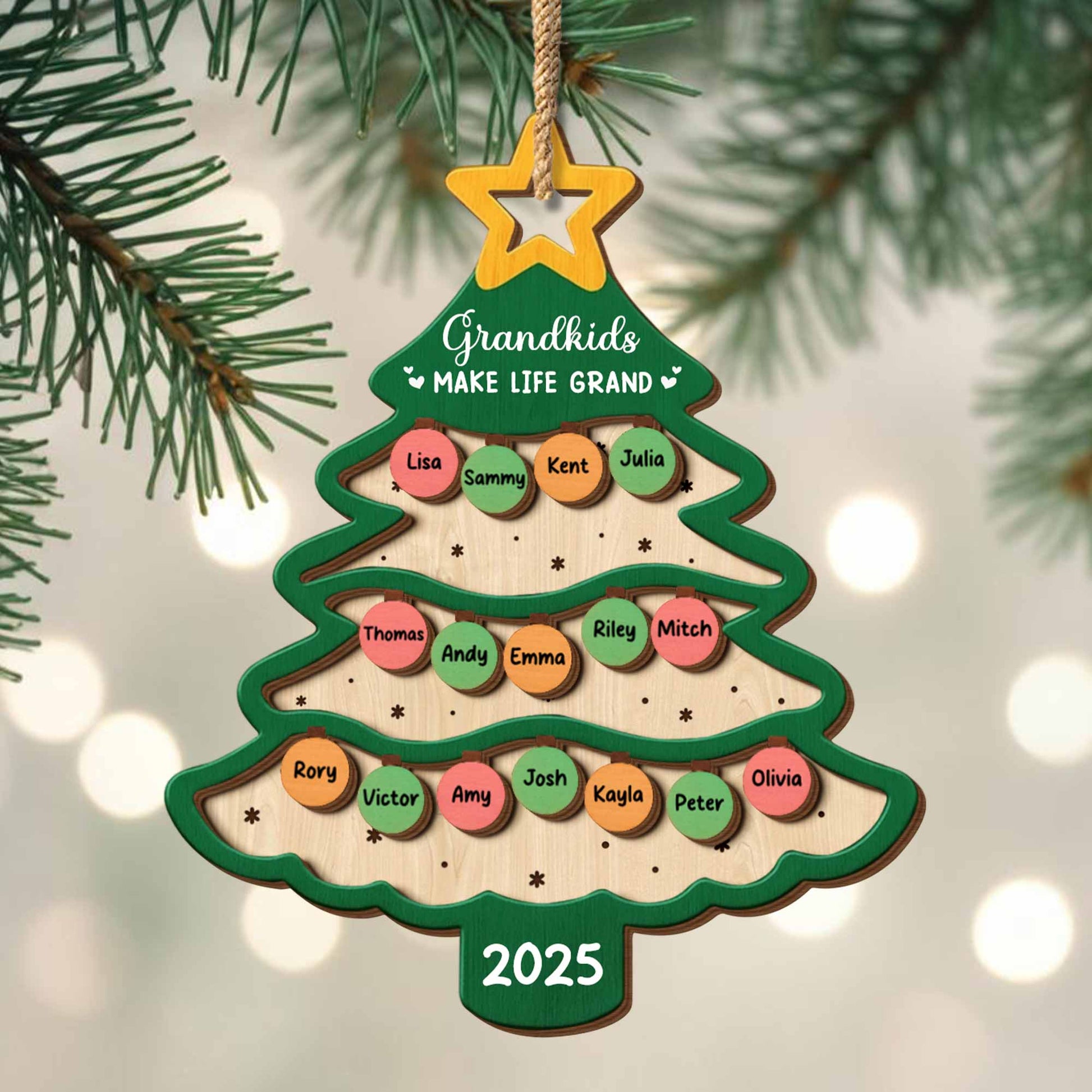 Grandkids Make Life Grand Christmas Tree