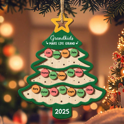 Grandkids Make Life Grand Christmas Tree