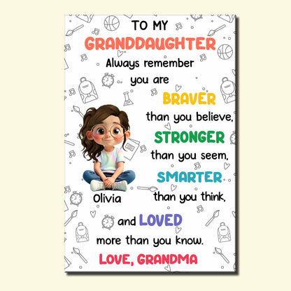 To My Granddaughter, Inspiration and Love Message