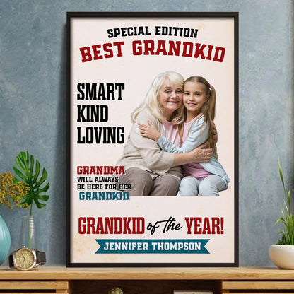 Special Edition Best Grandkid, Grandmother And Granddaughter - Personalized Custom Vertical Poster - GRK112_VPOS