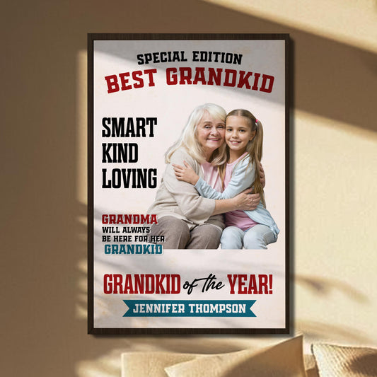 Special Edition Best Grandkid, Grandmother And Granddaughter - Personalized Custom Vertical Poster - GRK112_VPOS
