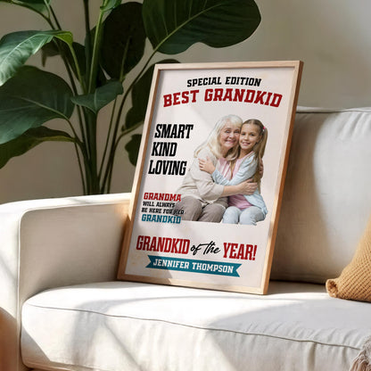 Special Edition Best Grandkid, Grandmother And Granddaughter - Personalized Custom Vertical Poster - GRK112_VPOS