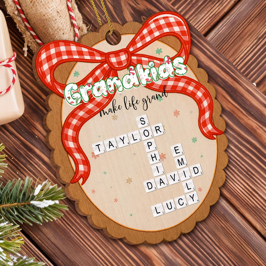 Grandkids Make Life Grand With Ribbon And Snowflakes