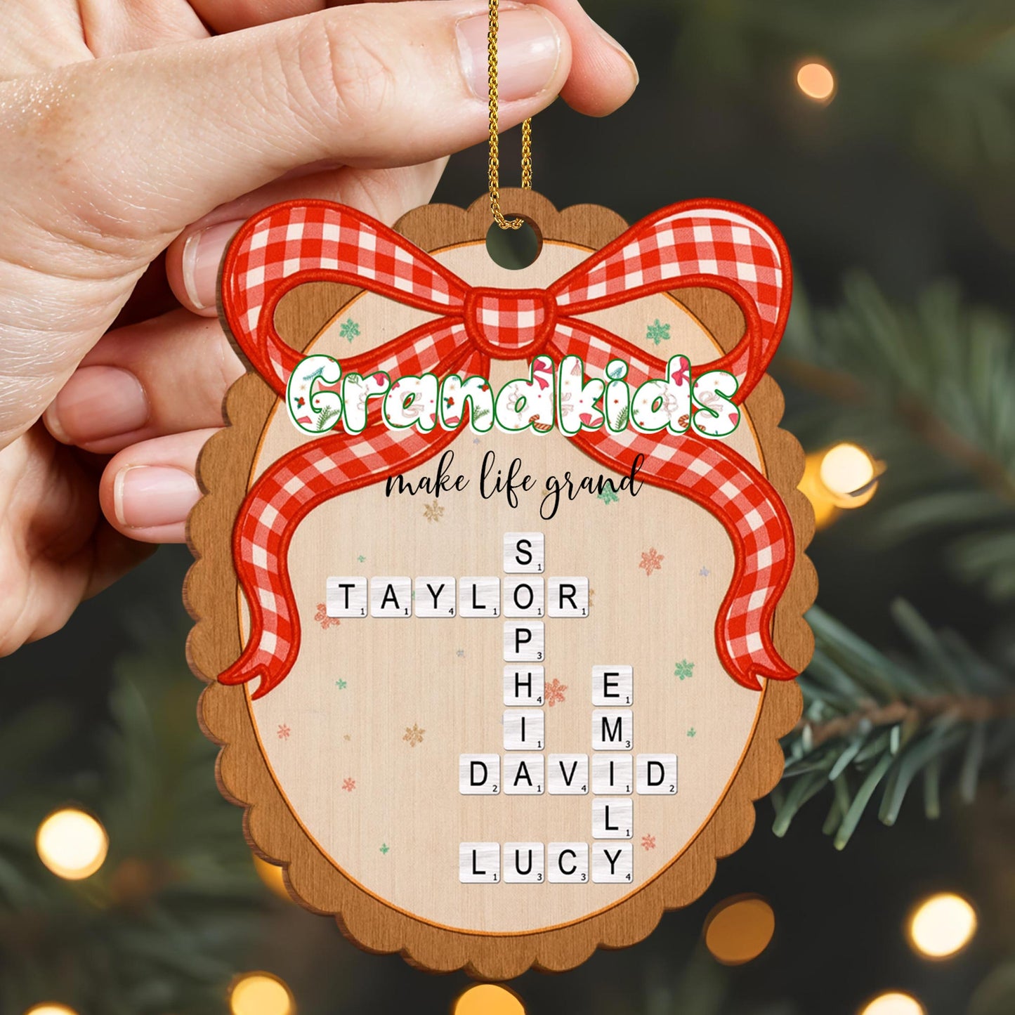 Grandkids Make Life Grand With Ribbon And Snowflakes