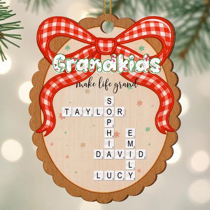 Grandkids Make Life Grand With Ribbon And Snowflakes