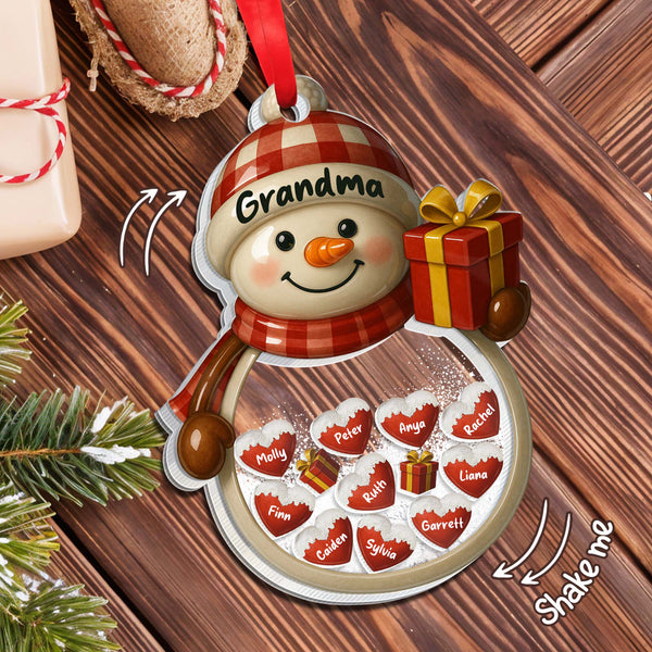 Shake Me Snowman With Plaid Pattern And Gift