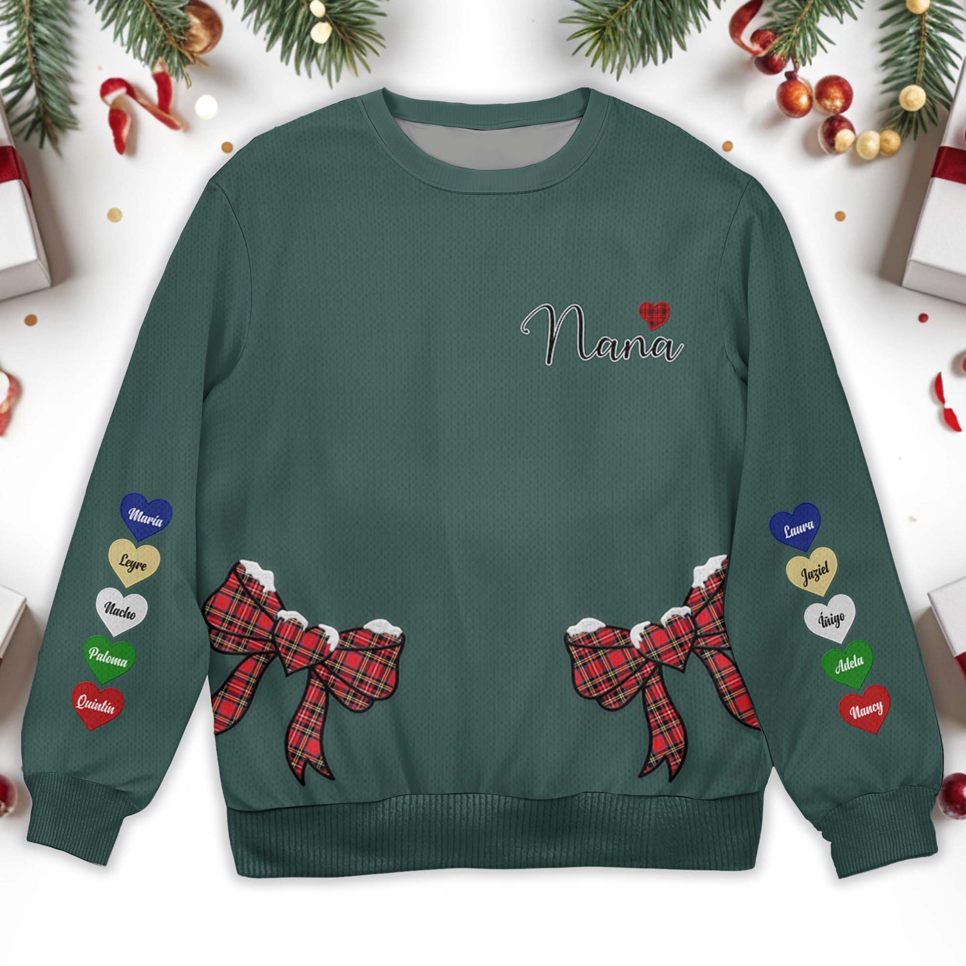Nana Wrapped In Love With Festive Bows Jumper