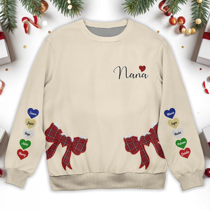 Nana Wrapped In Love With Festive Bows Jumper