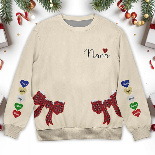 Nana Wrapped In Love With Festive Bows Jumper