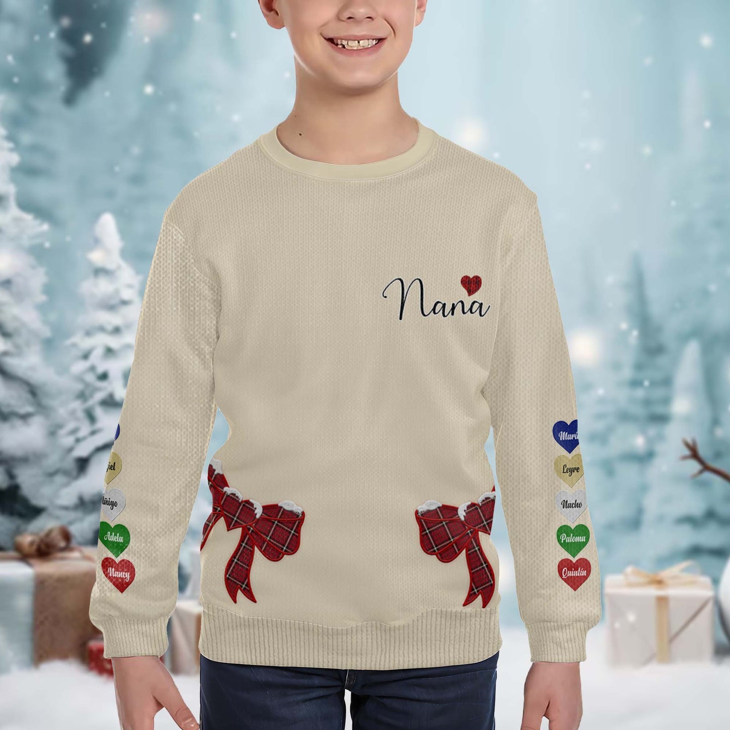 Nana Wrapped In Love With Festive Bows Jumper