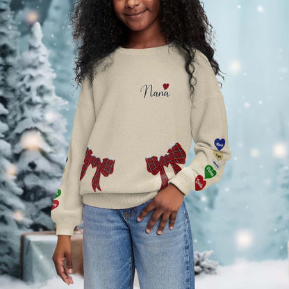 Nana Wrapped In Love With Festive Bows Jumper