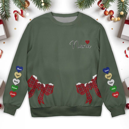 Nana Wrapped In Love With Festive Bows Jumper