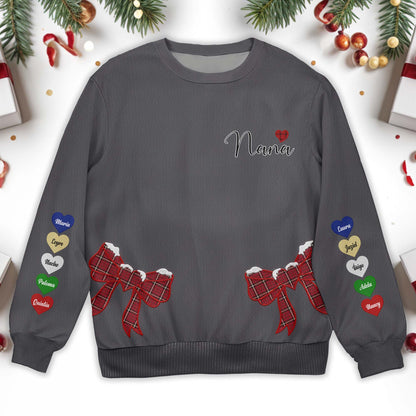 Nana Wrapped In Love With Festive Bows Jumper
