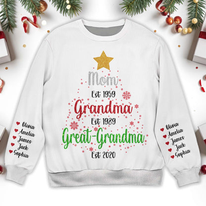 Generations Of Love Winter Sweatshirt - Personalized Custom Ugly Sweatshirt, Unisex Wool Jumper  - GRM028_TWS