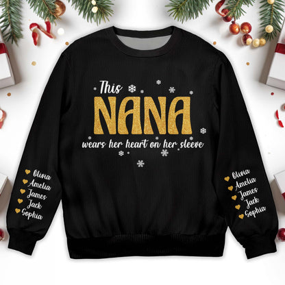 Nana Wears Her Heart on Her Sleeve Sweater