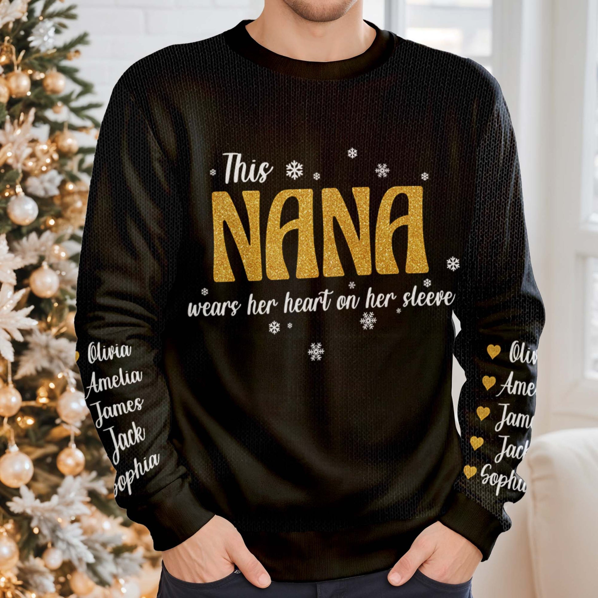 Nana Wears Her Heart on Her Sleeve Sweater