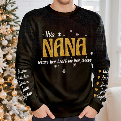 Nana Wears Her Heart on Her Sleeve Sweater