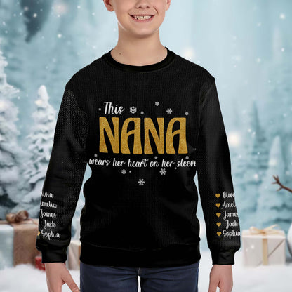 Nana Wears Her Heart on Her Sleeve Sweater