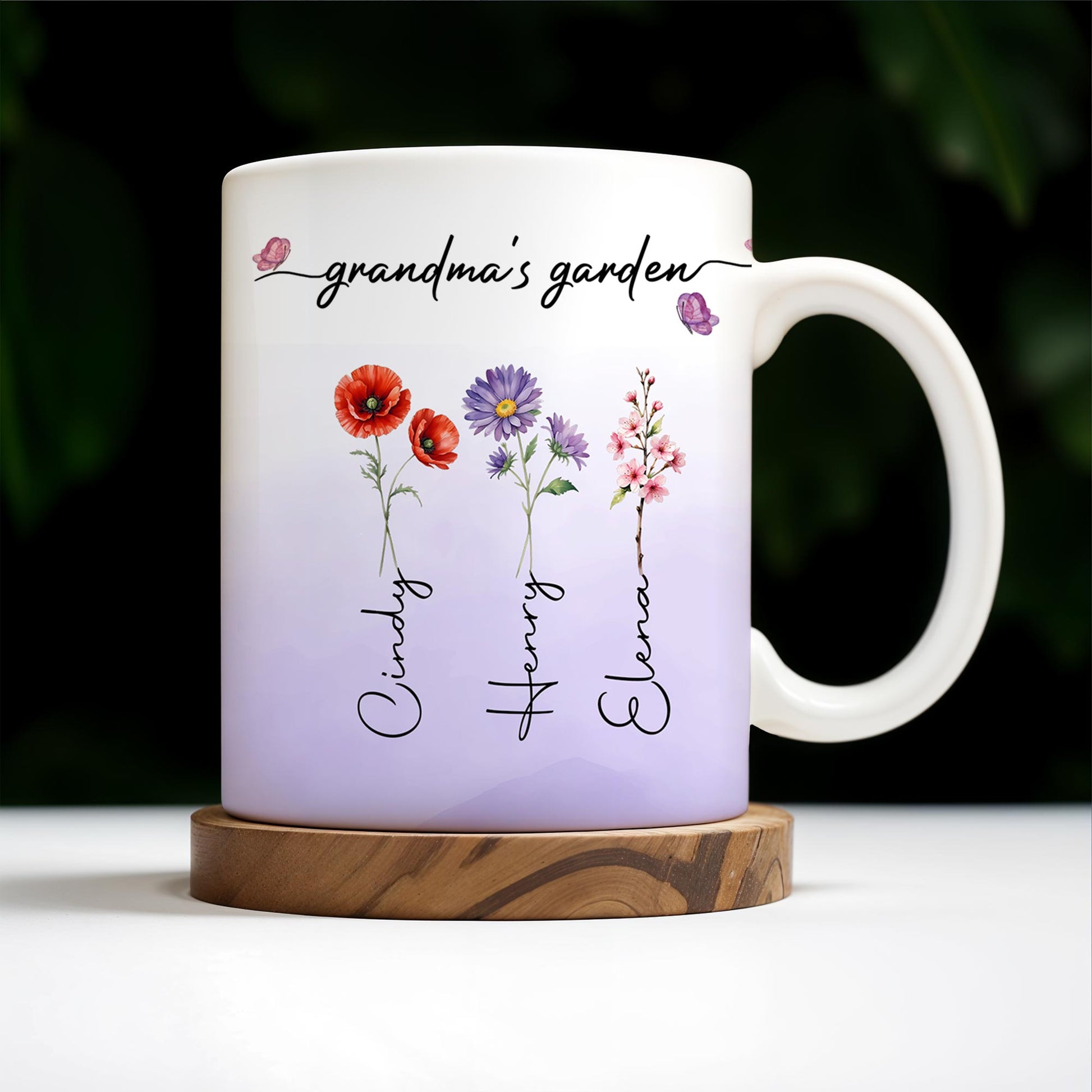 Grandma's Garden Personalized Colorful Flowers Mug