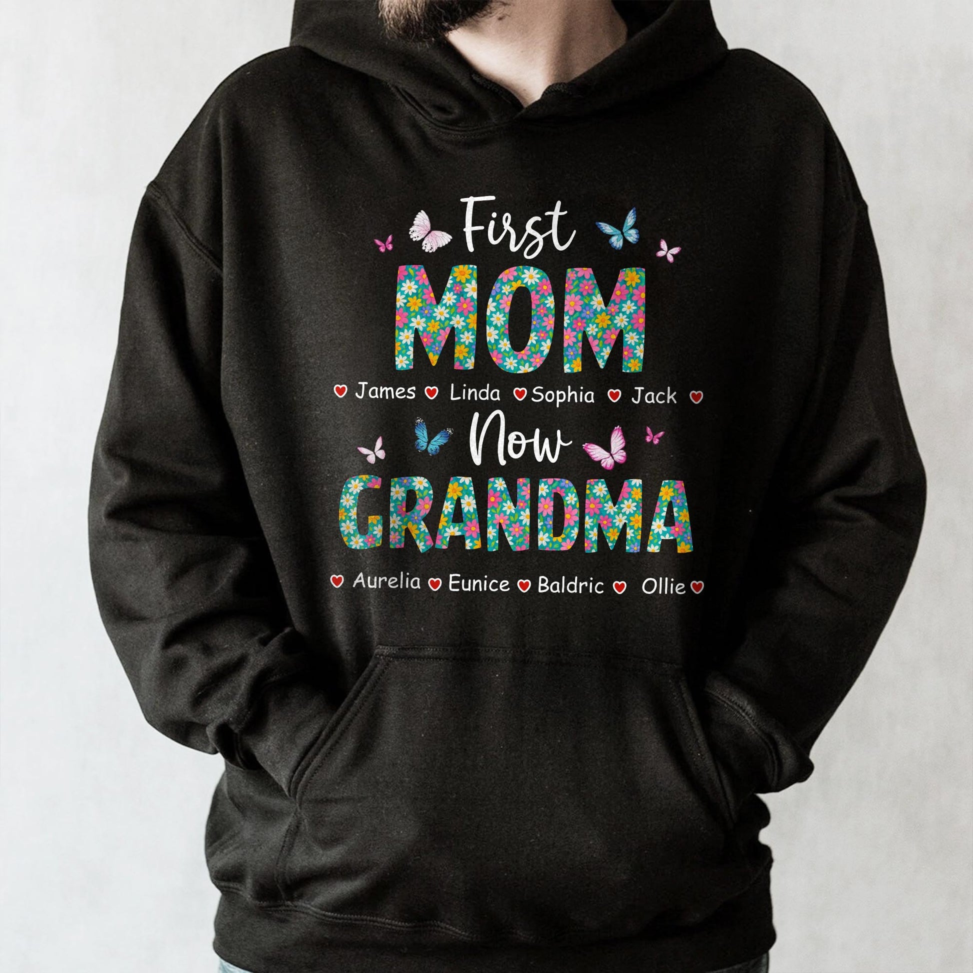 First Mom Now Grandma, Butterflies and Flowers