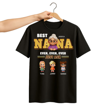 Best Nana Ever, Ever, Ever Just Ask, Cartoon Grandmother and Children