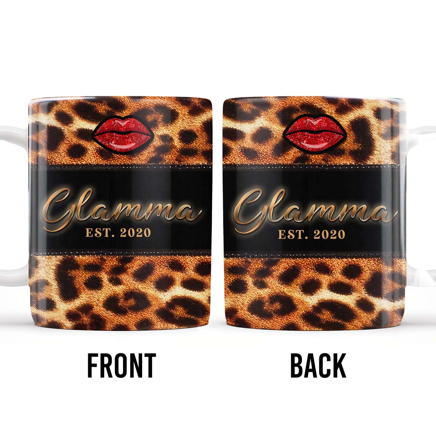 Leopard Print And Red Lips Glamorous Coffee Mug