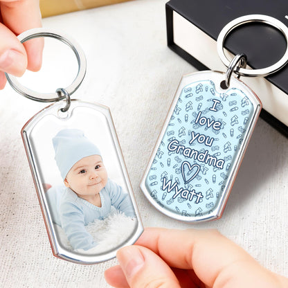 Cherished Bond Between Grandma And Grandchild - Personalized Custom Keychain - GRM048_KCH