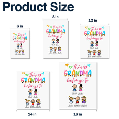 This Grandma Belongs To Hearts And Cartoon Children Decal