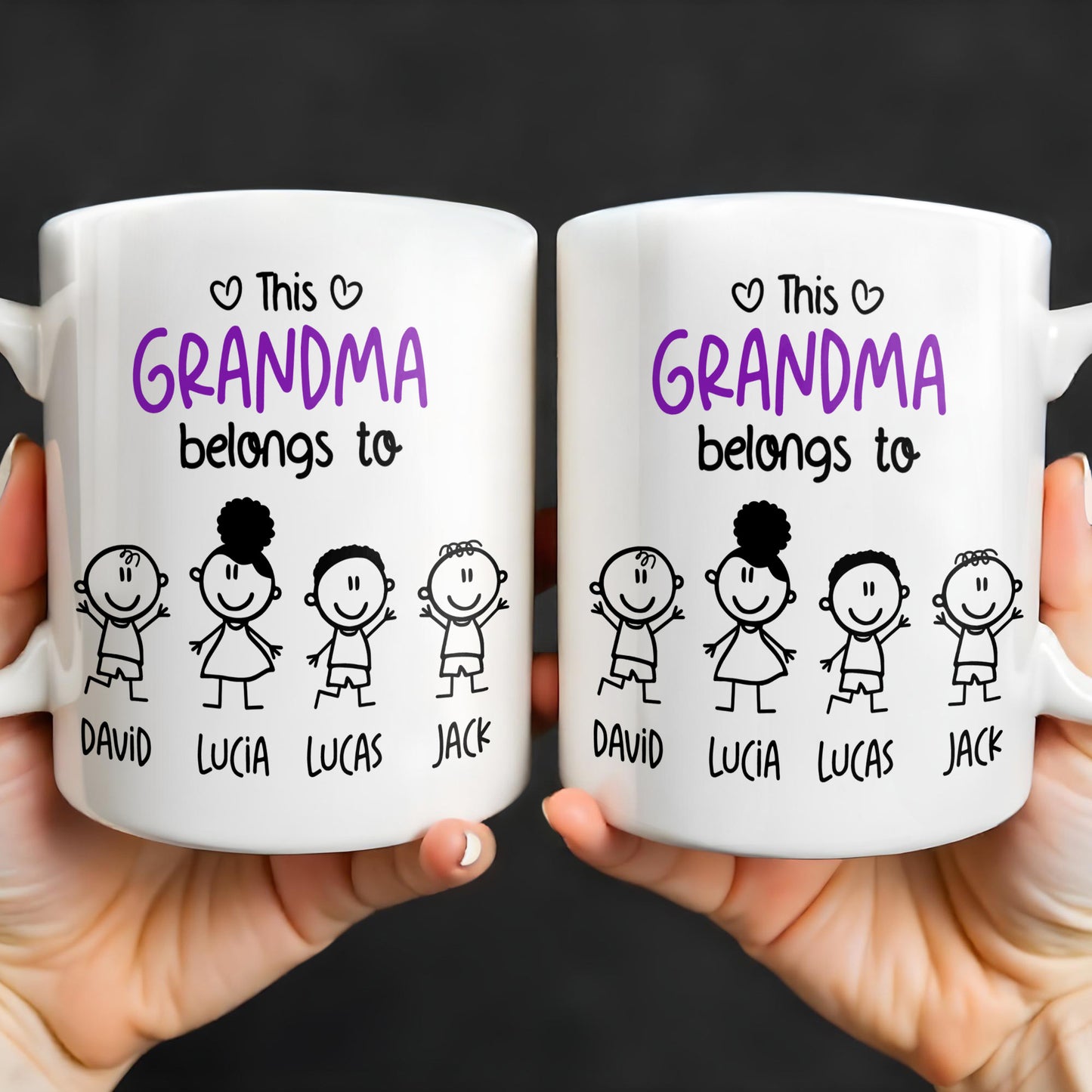 This Grandma Belongs To, Stick Figures And Hearts