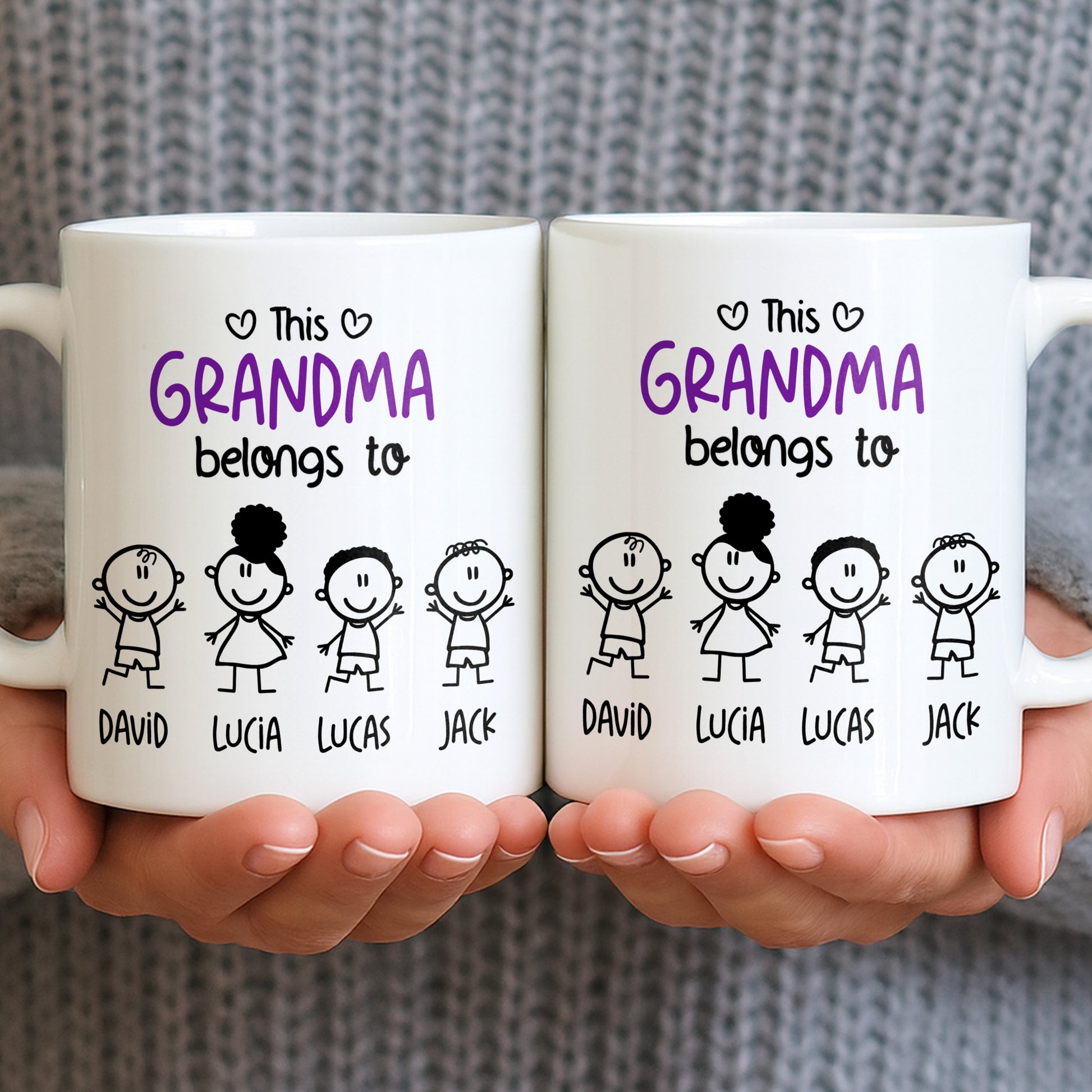 This Grandma Belongs To, Stick Figures And Hearts