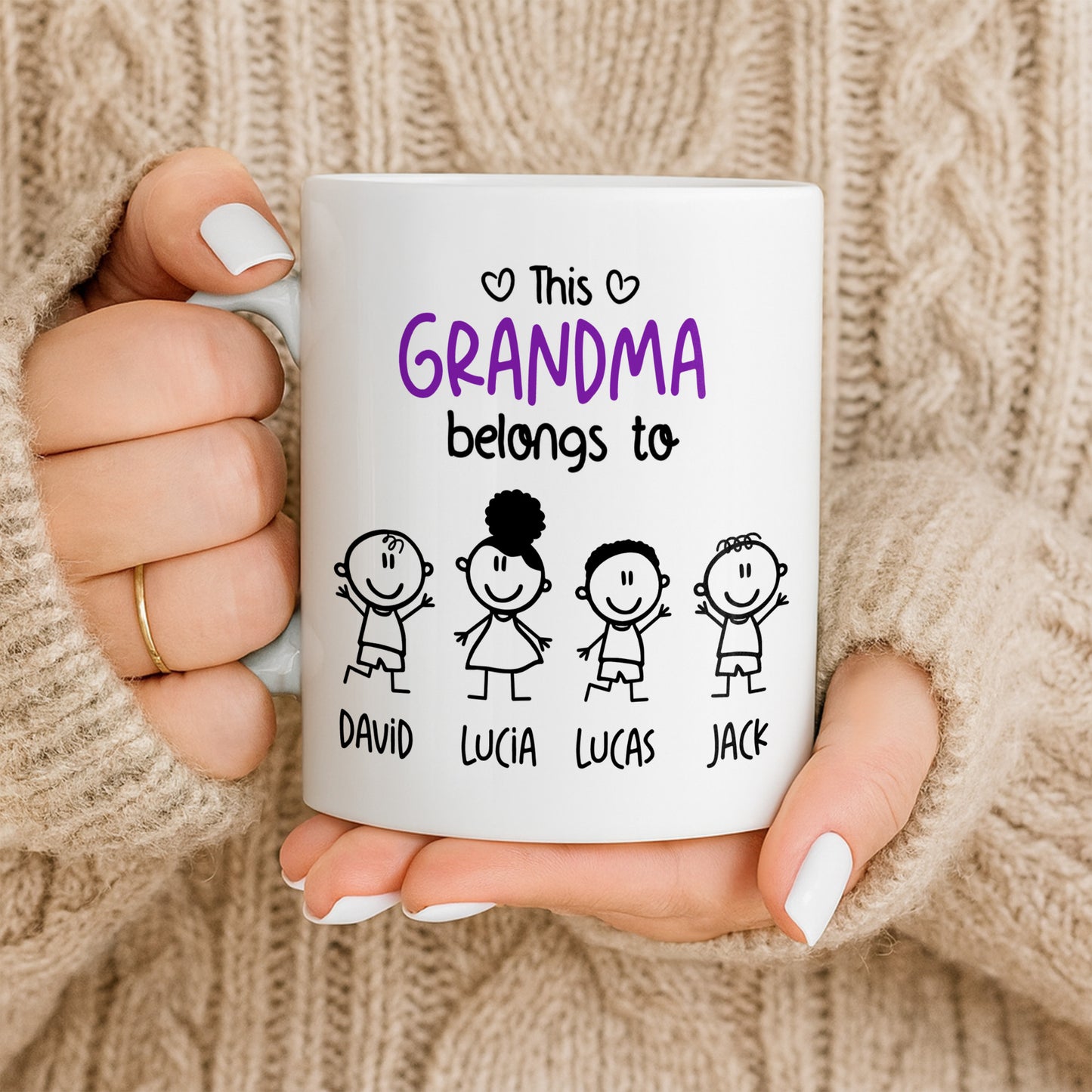 This Grandma Belongs To, Stick Figures And Hearts