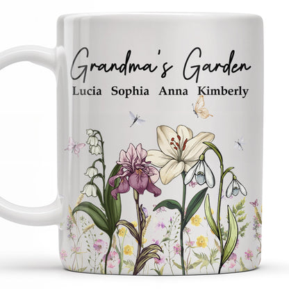 Grandma's Garden, Flowers and Butterflies - Personalized Custom Coffee Mug - GRM072_MG