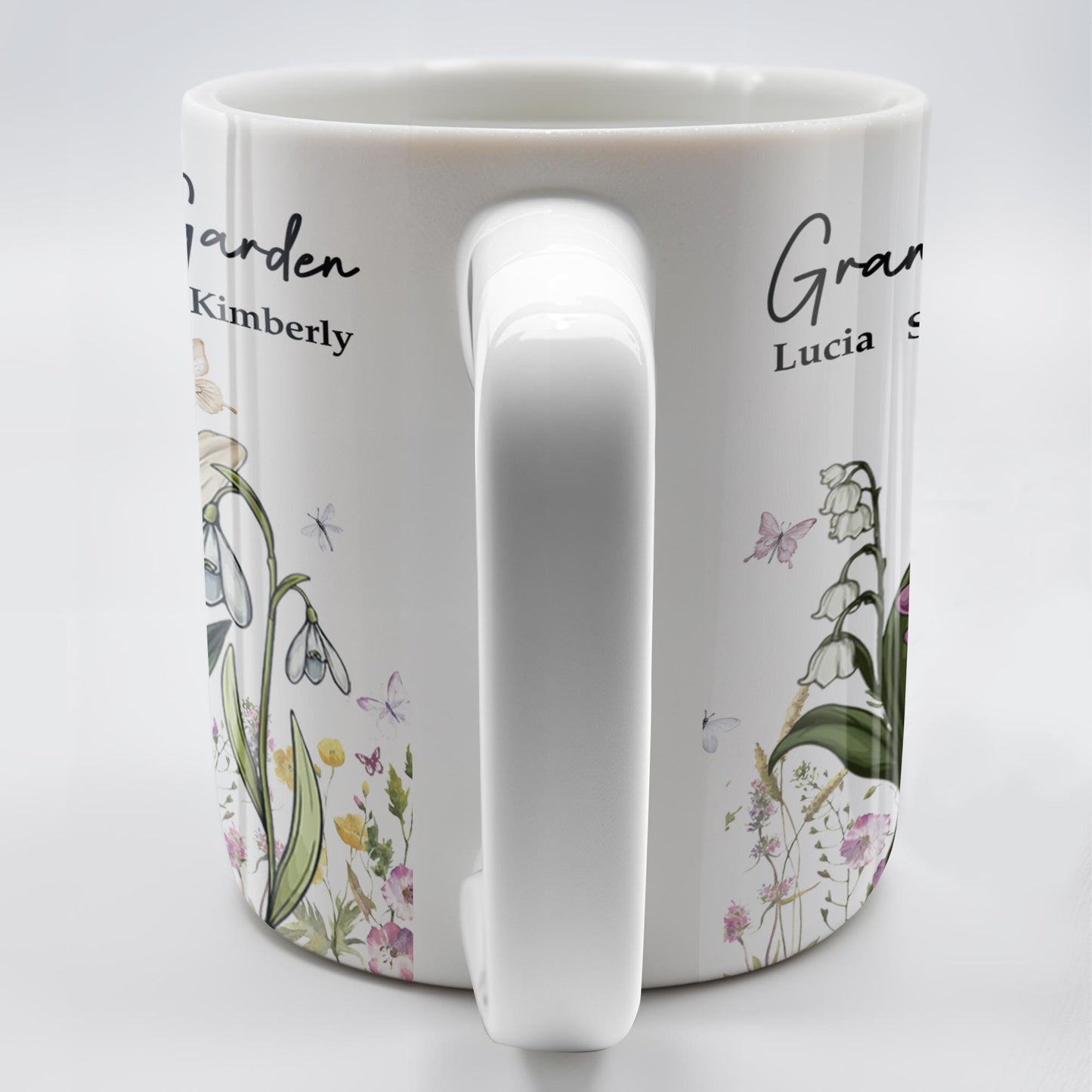 Grandma's Garden, Flowers and Butterflies - Personalized Custom Coffee Mug - GRM072_MG