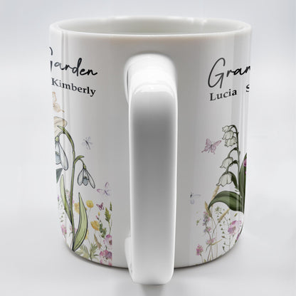 Grandma's Garden, Flowers and Butterflies - Personalized Custom Coffee Mug - GRM072_MG