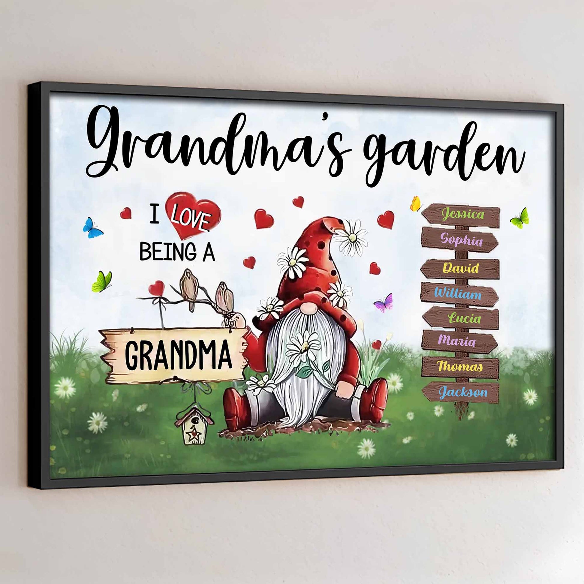 I Love Being A Grandma With Garden Gnome And Flowers