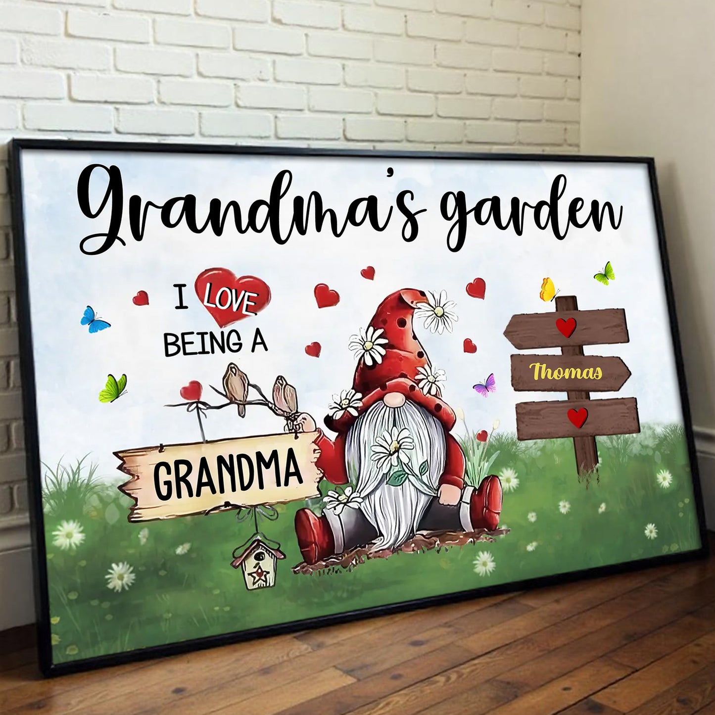 I Love Being A Grandma With Garden Gnome And Flowers