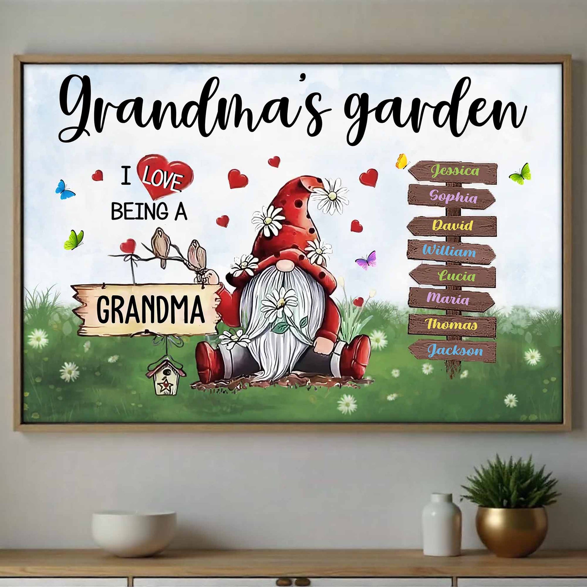 I Love Being A Grandma With Garden Gnome And Flowers