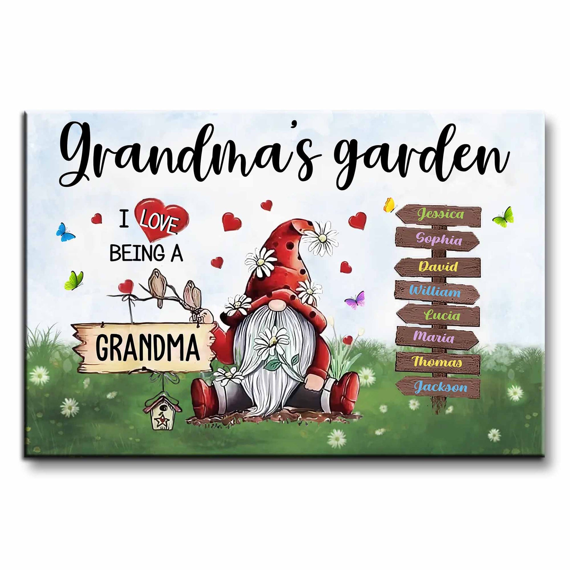 I Love Being A Grandma With Garden Gnome And Flowers