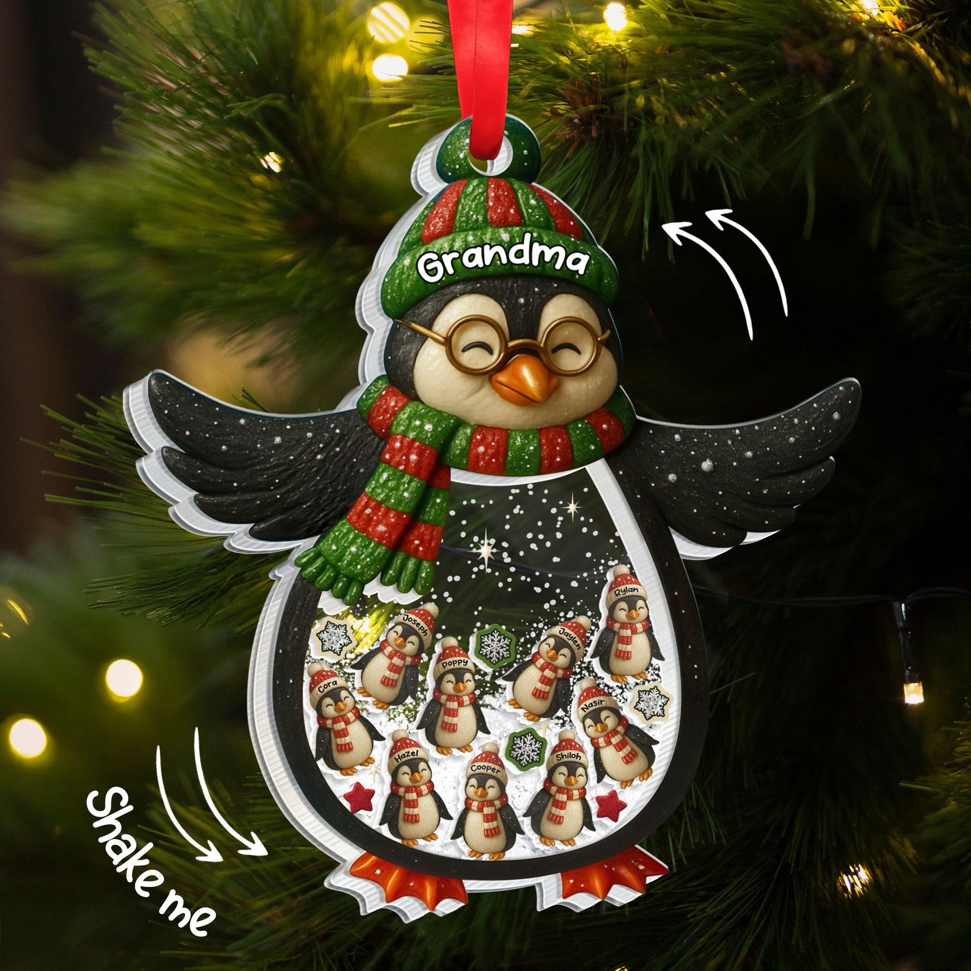 Shake Me, Penguin And Christmas Ornaments Design