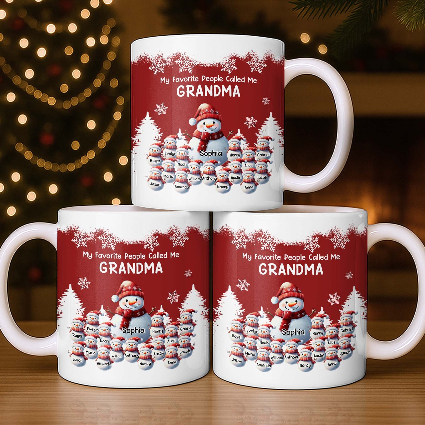 My Favorite People Called Me Grandma Christmas Mug