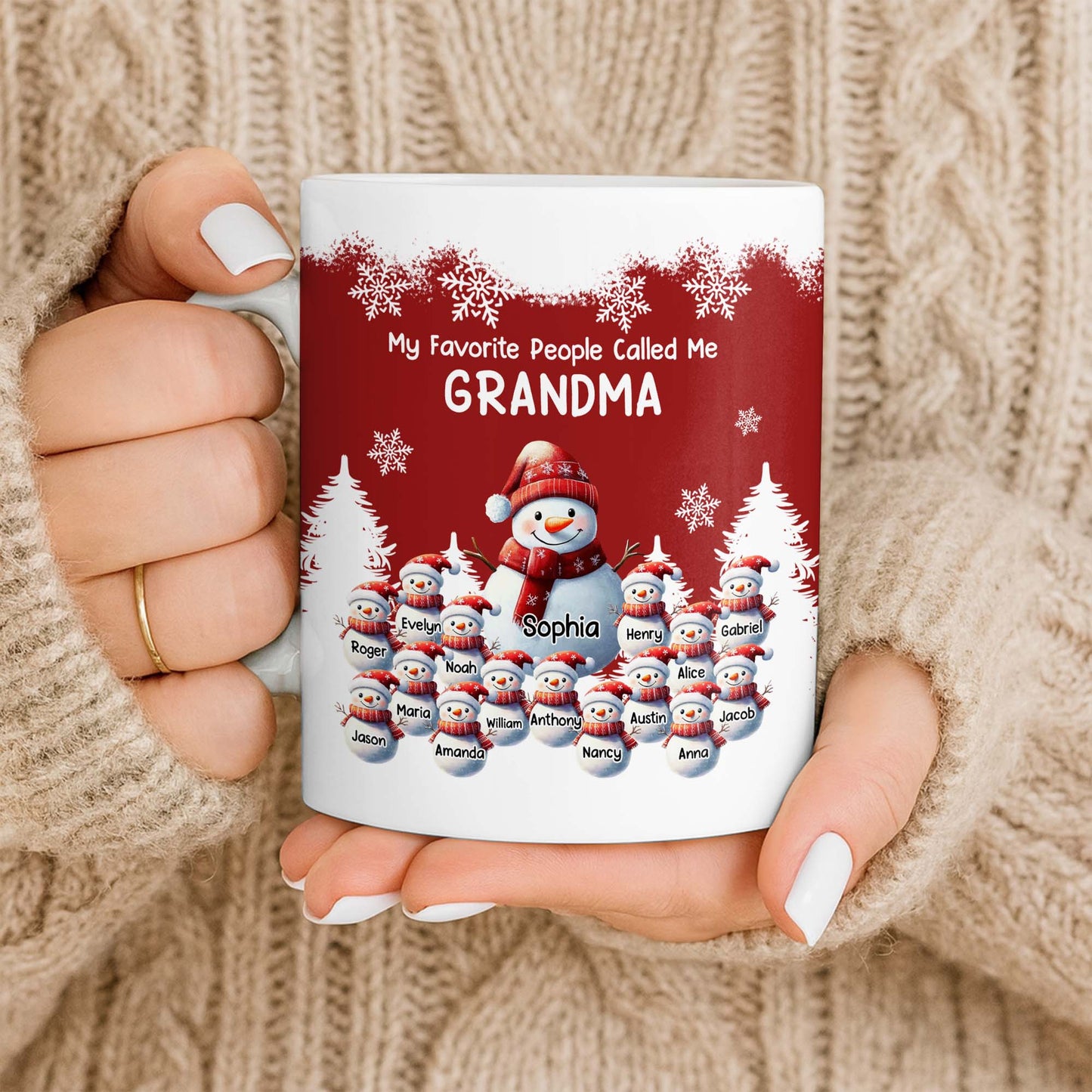 My Favorite People Called Me Grandma Christmas Mug