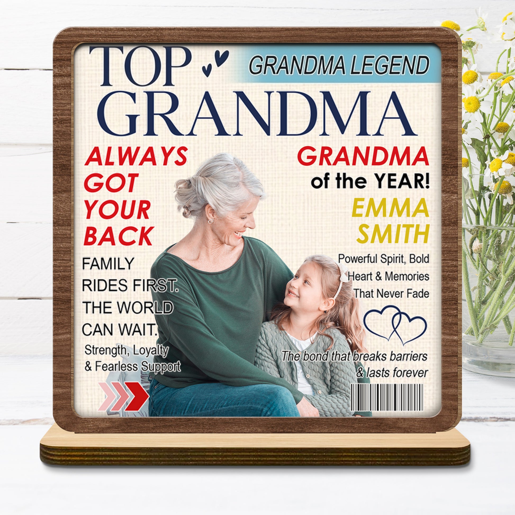 Top Grandma Legend, Grandma Of The Year, Grandmother With Grandchild