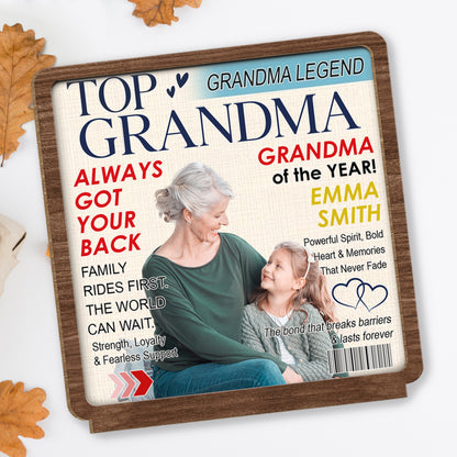 Top Grandma Legend, Grandma Of The Year, Grandmother With Grandchild