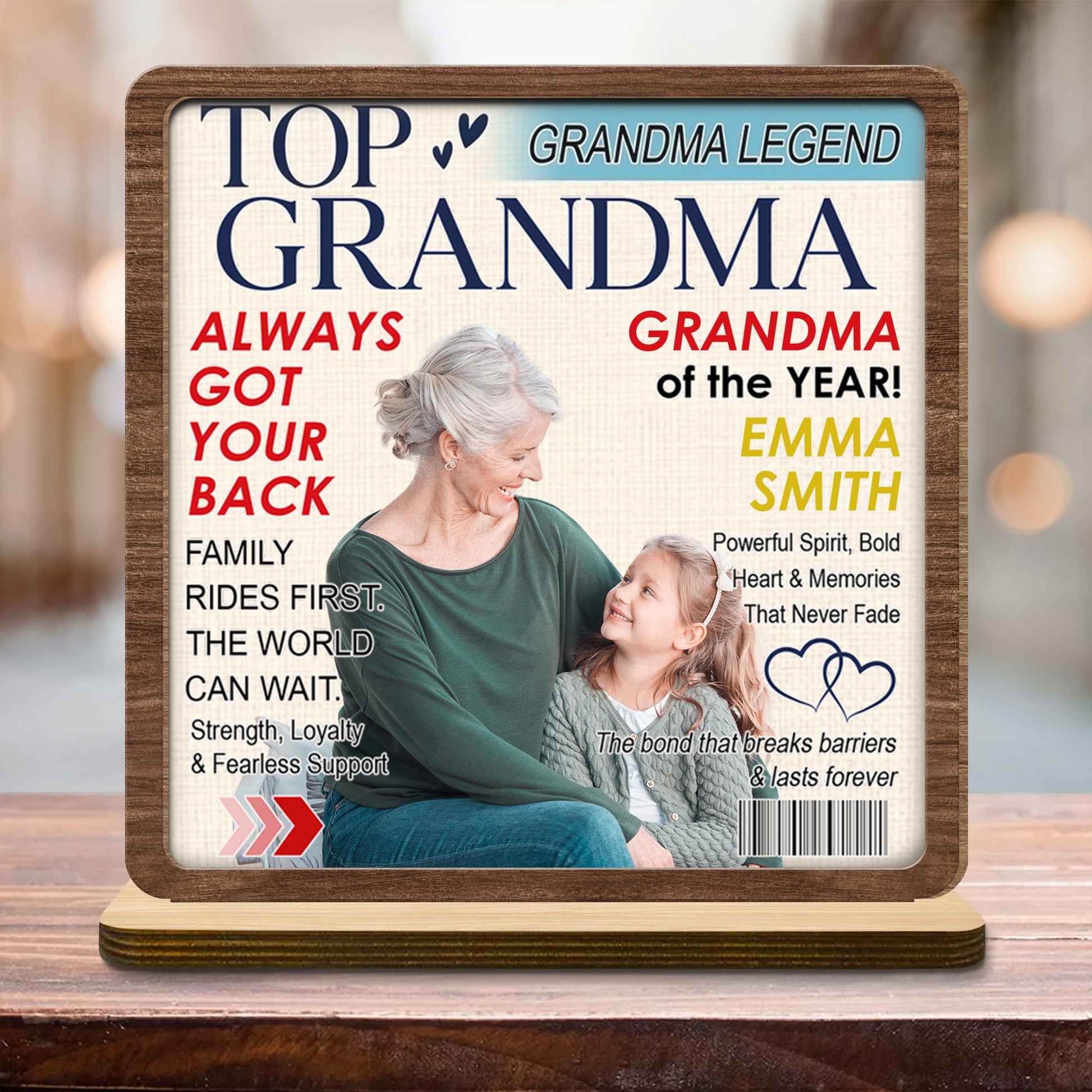 Top Grandma Legend, Grandma Of The Year, Grandmother With Grandchild