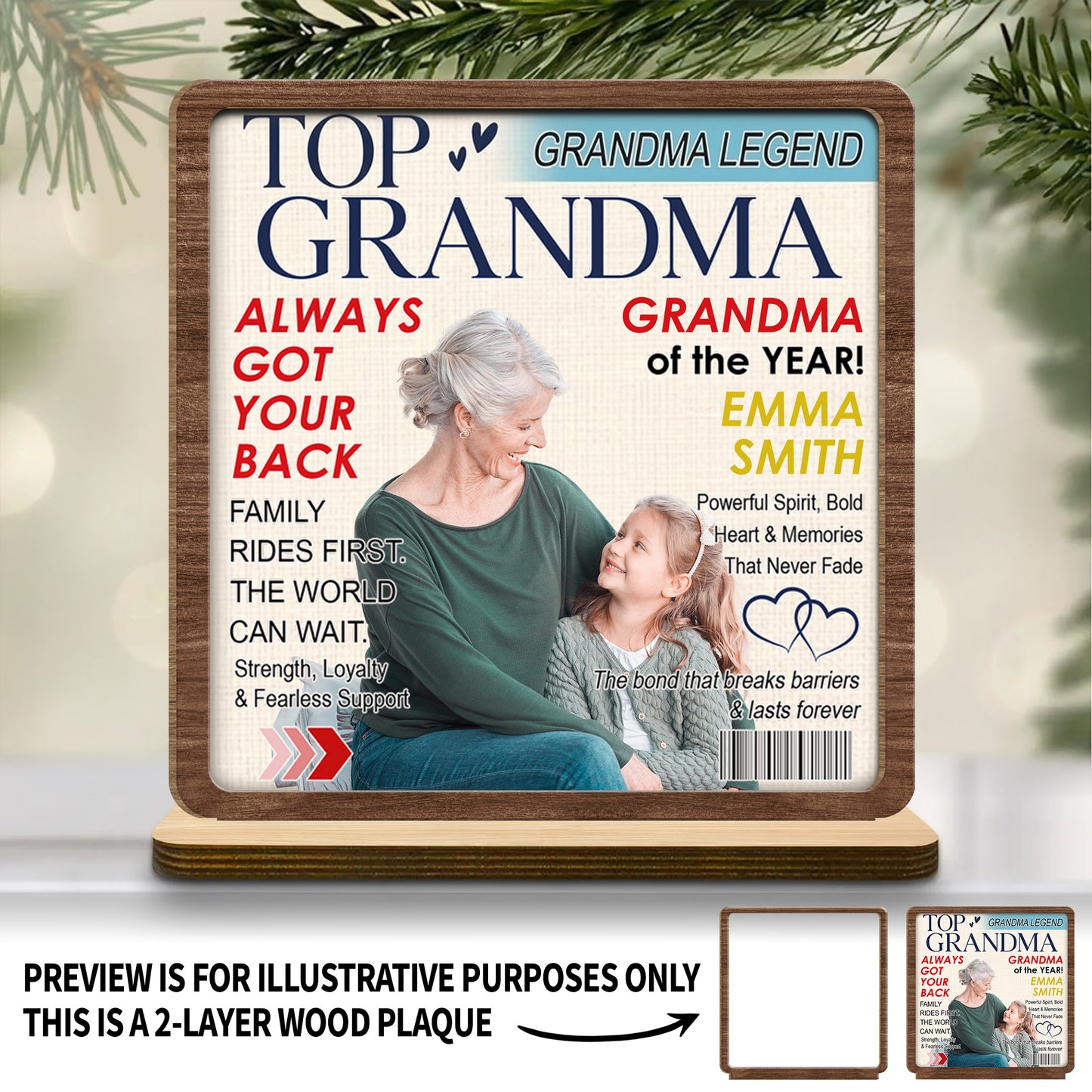 Top Grandma Legend, Grandma Of The Year, Grandmother With Grandchild