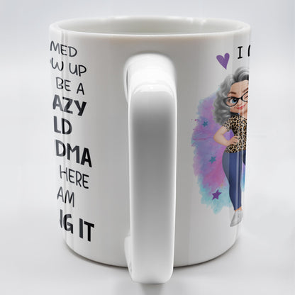 Crazy Old Grandma Killing It Cartoon