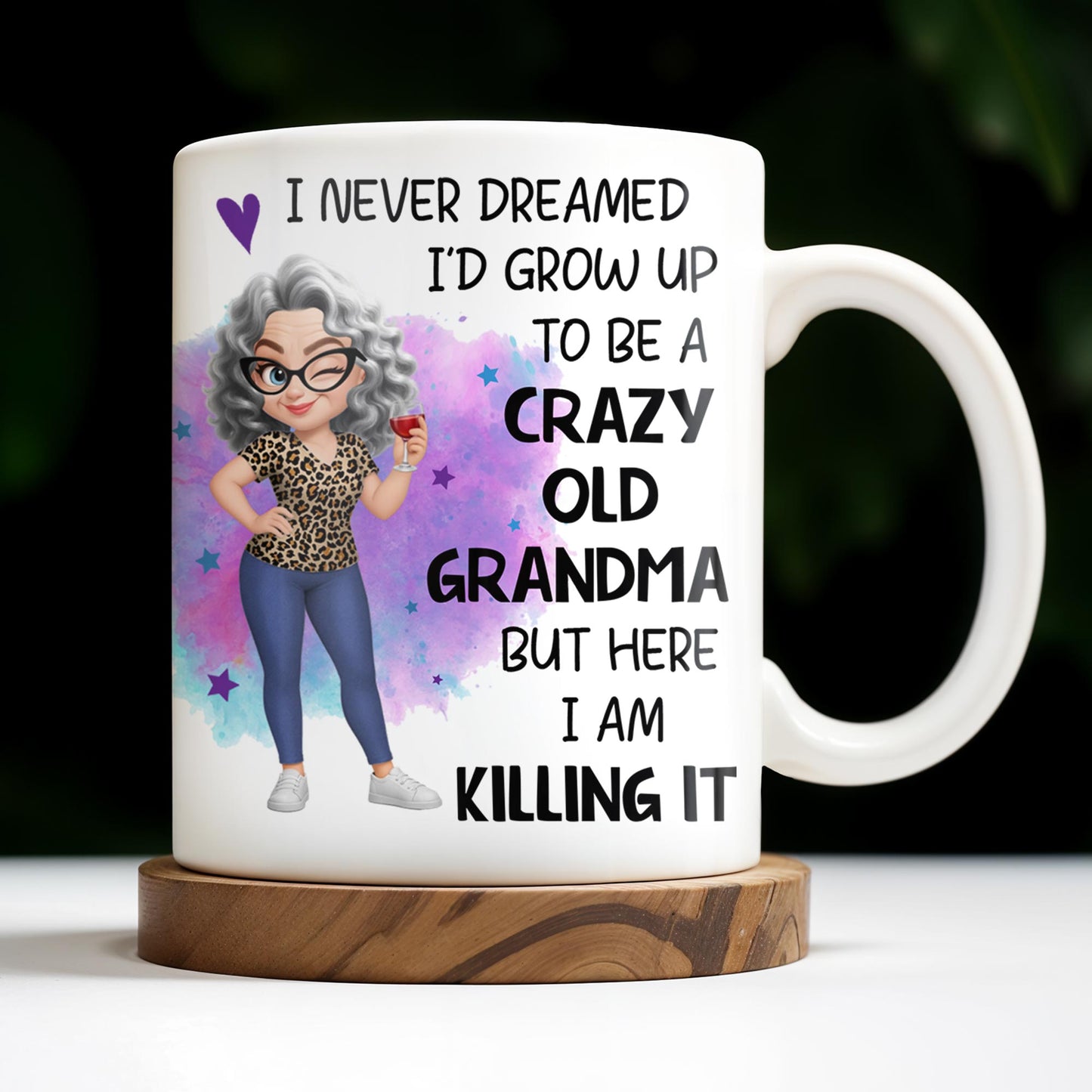 Crazy Old Grandma Killing It Cartoon