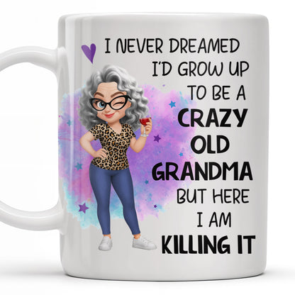 Crazy Old Grandma Killing It Cartoon