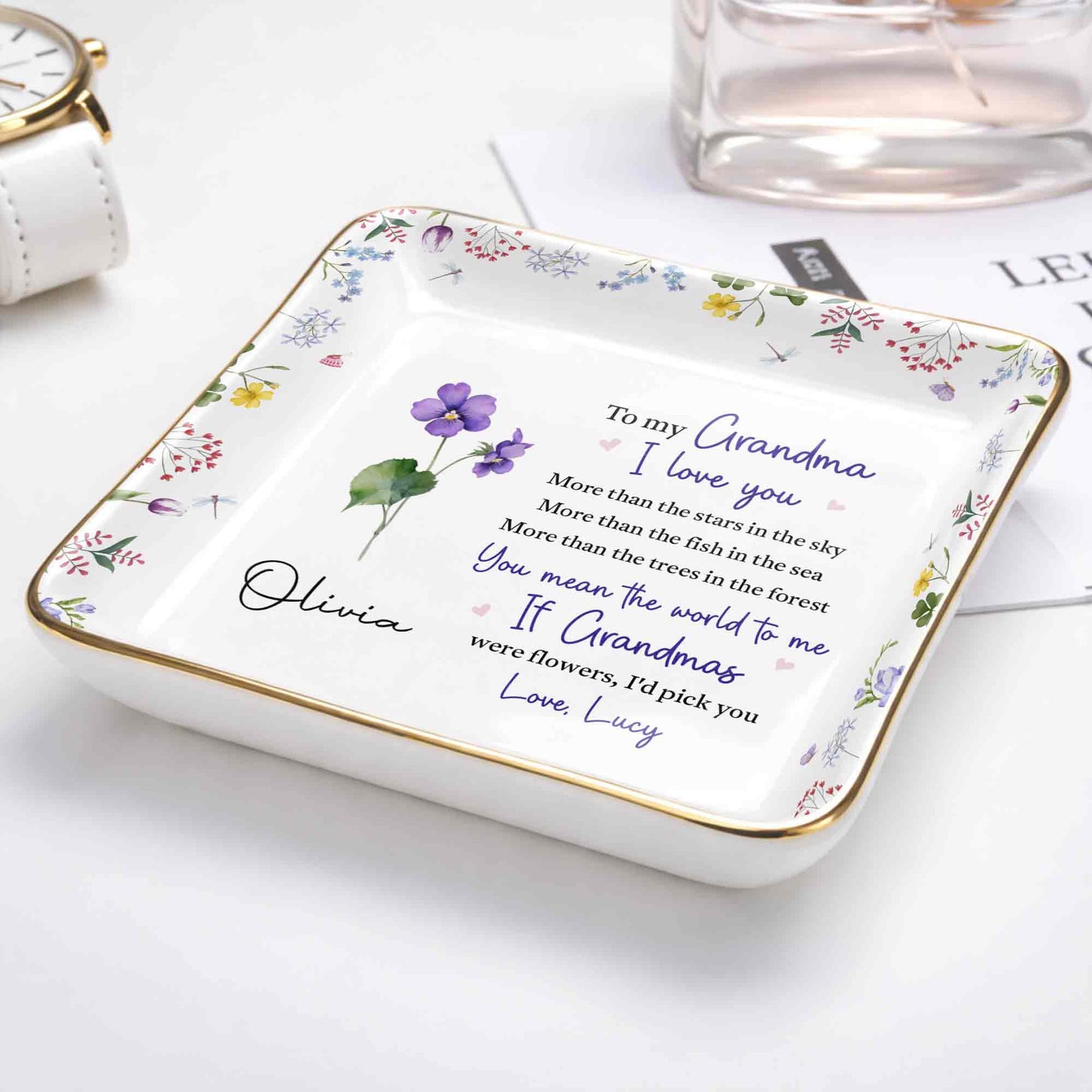 To My Grandma, I Love You, Flower Design